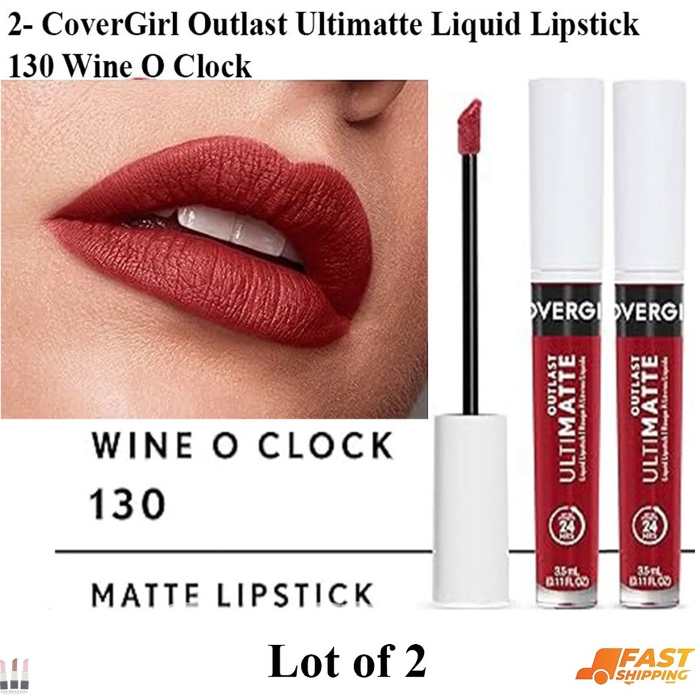 COVERGIRL Outlast Ultimate Matte Liquid Lipstick - Wine O Clock (Deep Red)